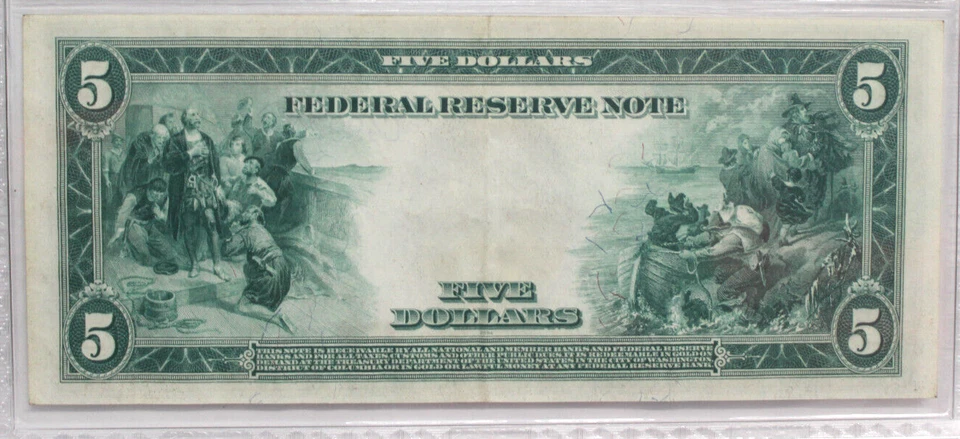 1914 $5 Federal Reserve Note PCGS XF45 White/Mellon Philadelphia FR855A NICE! - Image 4 of 4