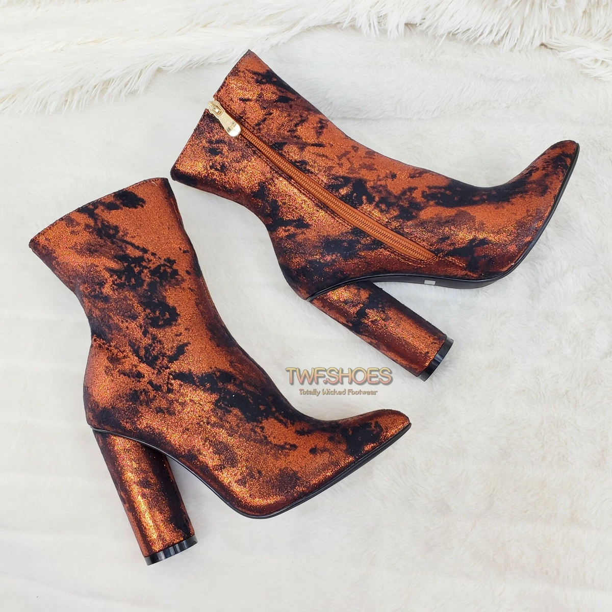 Metallic heel hotsell ankle boots