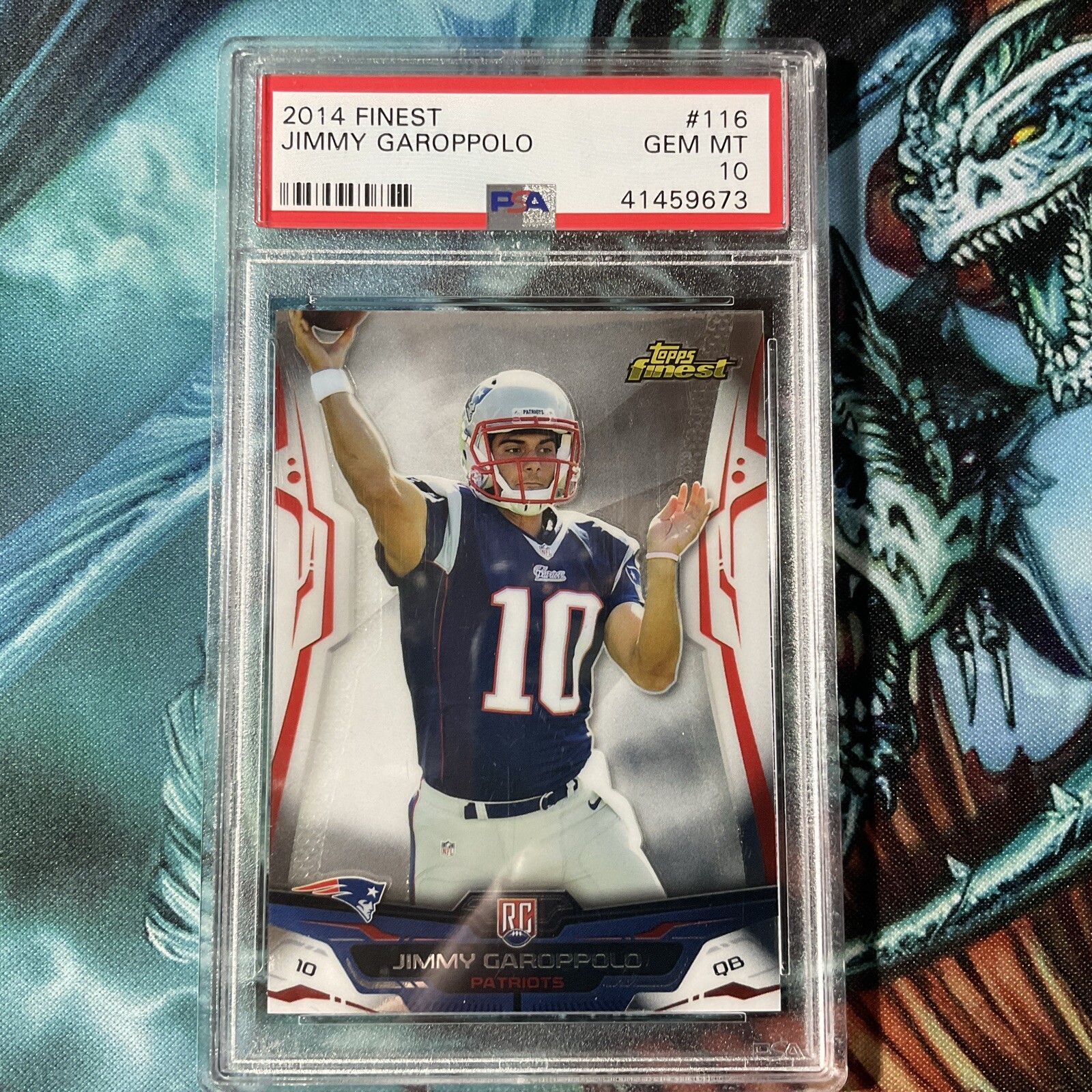 2014 TOPPS FINEST FOOTBALL Jimmy Garoppolo RC Rookie PSA 10 GEM view 4