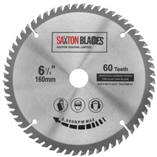Saxton TCT Cicular saw blade 160mm x 60T Dewalt Hitachi Bosch Fits 165mm Saws