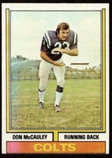 1974 Topps Don McCauley #43 Baltimore Colts 