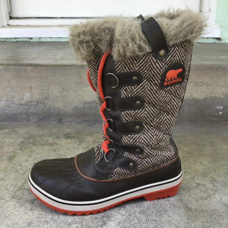 Sorel Tofino зимние ботинки женщин Sz 9 США искусственного меха высокий елочка NL2190-231 - Изображение 2 из 4