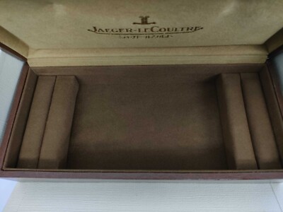 VINTAGE GENUINE Jaeger-LeCoultre watch box case wood leather Brown 