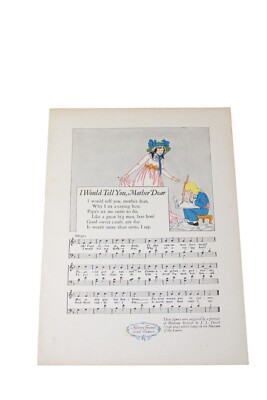 1928 Nursery Rhyme Print France Tell Mother Dear Donkey Got Up Early 92835