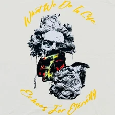 New Genuine Authentic Tee Shirt Style GN3096 Sz M Cream Graphic Image & Message