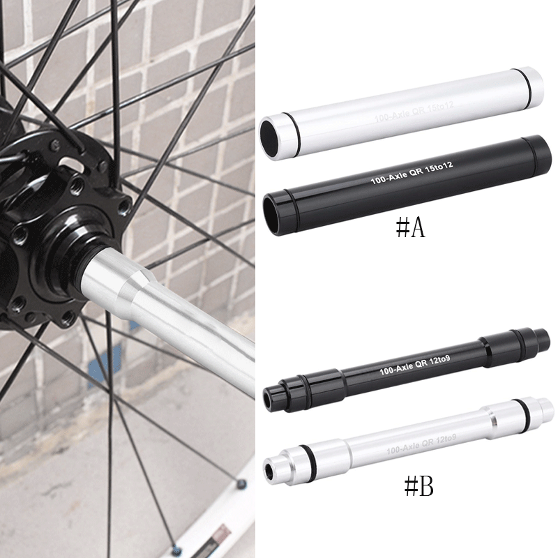 Bike Thru Axle Hub Adapter 12/15mm to 9/12mm Quick Release Skewer