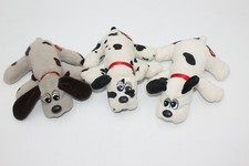 Lot of 3 Vintage Tonka Pound Puppy Puppies White Brown 8" Large 1986 Dalmatian