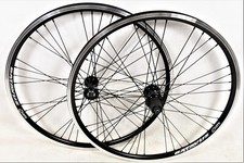 24” 507 -19 MTB 8/9/10 SPEED CASSETTE BIKE WHEELS DOUBLE WALL RIM BRAKE BLACK