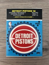 1981 Fleer Basketball - DETROIT PISTONS Team Logo Sticker Card NM