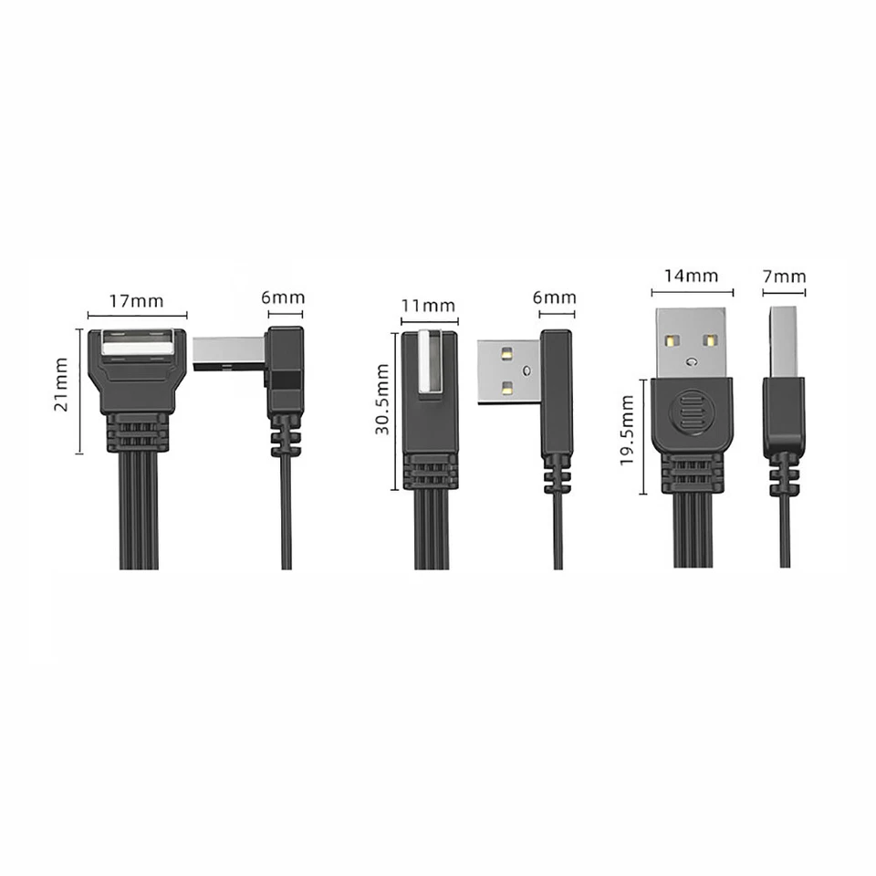 USB Kabel USB A Stecker auf USB-C Stecker 90 Grad Winkel Type-C Kabel 10cm-100cm - Bild 3 von 4