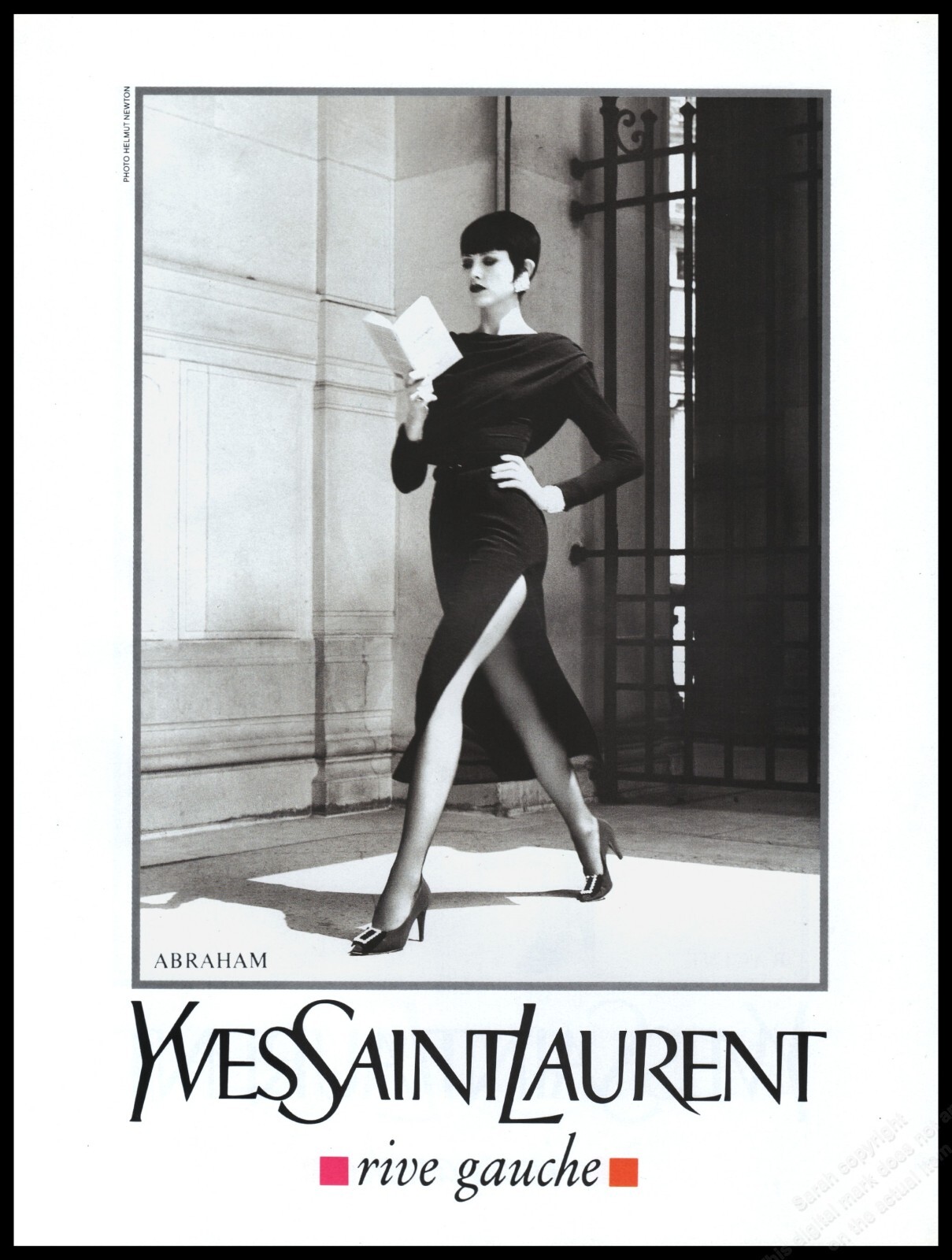 SAINT LAURENT Scarpe con tacco alto anni 90 YSL stampa rivista pubblicità donna moda gambe lunghe 1pg