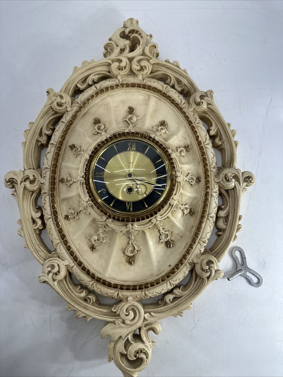 New Art Studio Borni 8 Day Wind Up Wall Clock, 1961 Runs, with Key