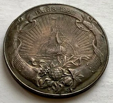 FRANCE PARIS 1900 SILVER CONGRES DE SOCIOLOGIE COLONIAL 6-11 AOUT 1900 MEDAL