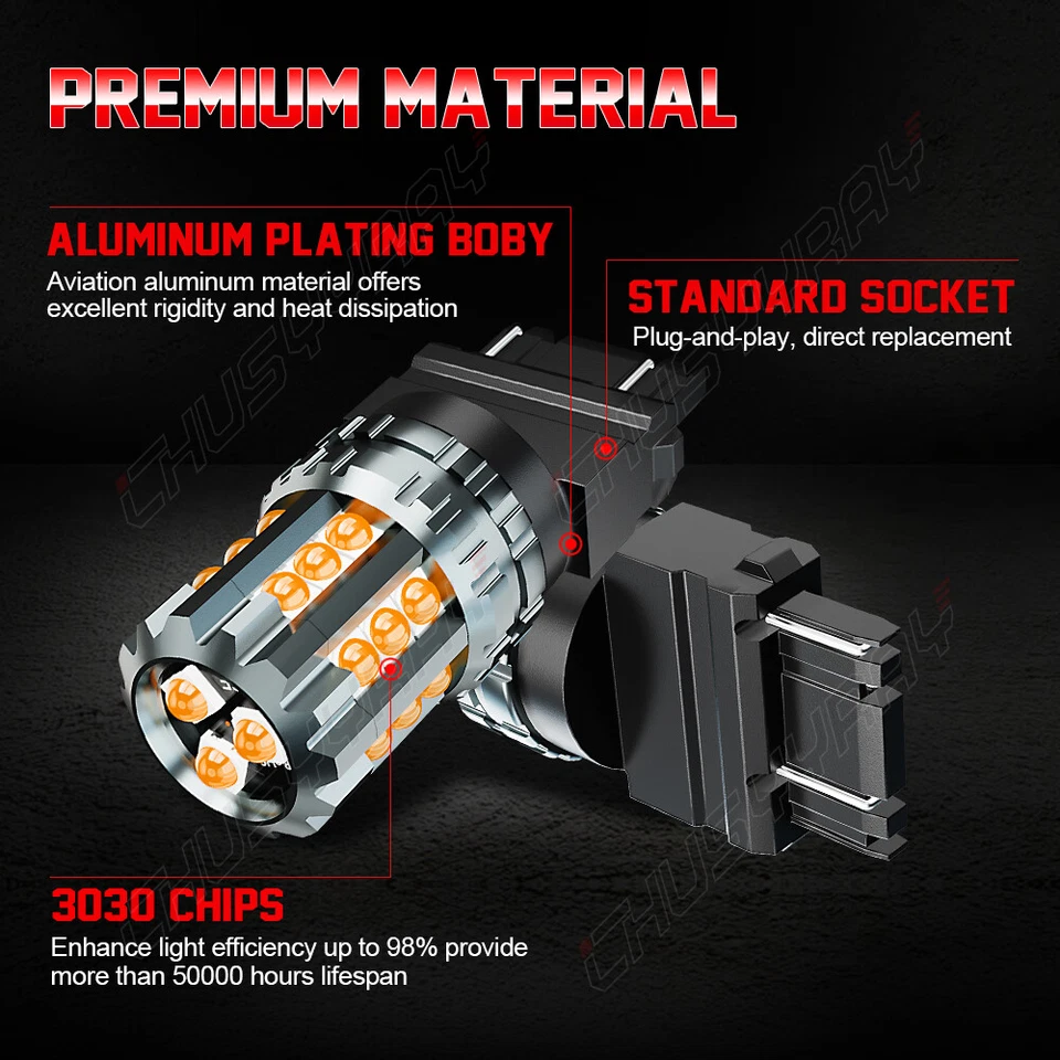 Luz de señal de giro LED brillante para Ford Ranger 2001-2011 3000K ámbar 3030 SMD Foto 3 de 4