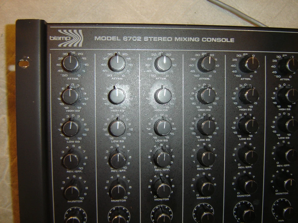 Biamp 6702, Stereo Mixing Console, 6 Ch Mixer, Spring Reverb, Eq, Vintage Rack - Image 3 of 4