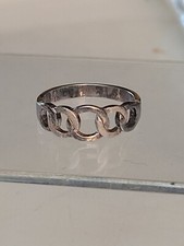 Ring Silver Circles open Linked Band Sterling 925 Size 6.5-6.75 Band Ring
