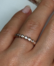 925 Sterling Silver Gold Plated CZ Ring Size 7