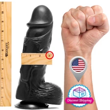 Huge-Dildo-Thick-Girth-Dong-Large-Wide-Thick-Realistic-Black-Big-Giant-Cock