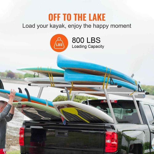 Truck Rack, 800 lbs. Capacity, 71x31 in. Aluminum Ladder Rack for Truck with 8 N - Picture 3 of 8