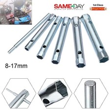 6Pc Tubular & Metric Box Spanner Wrench Spark Bar Set Plug Sockets 8 - 17mm