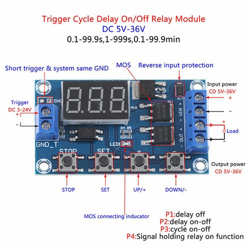 3 x 12V DELAY TIMER RELAY 15A DC SWITCH SECOND MINUTE & HOURS ELECTRONIC DIGITAL - Picture 2 of 13