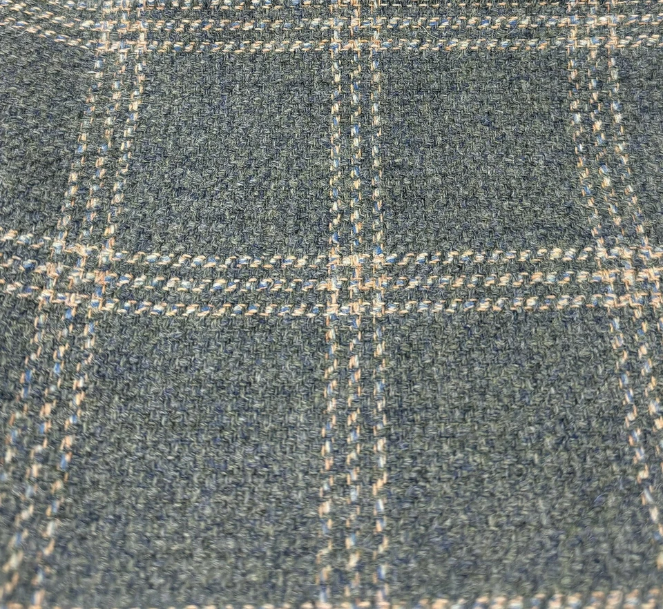 Mulberry Lee Jofa 100% Wool Check Uphol Fabric- Bute Blue Green 3.5yd FD749.G107 - Image 2 of 3