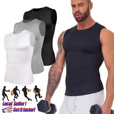 Men Compression Sport Vest Tight Tank Base Layer Sleeveless T-Shirt Top Singlet