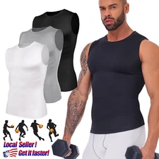 Men Compression Sport Vest Tight Tank Base Layer Sleeveless T-Shirt Top Singlet