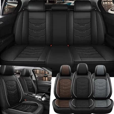 For Toyota 1996~2024 Leather Car Seat Covers 5-Seats Front Rear Protectors Pad