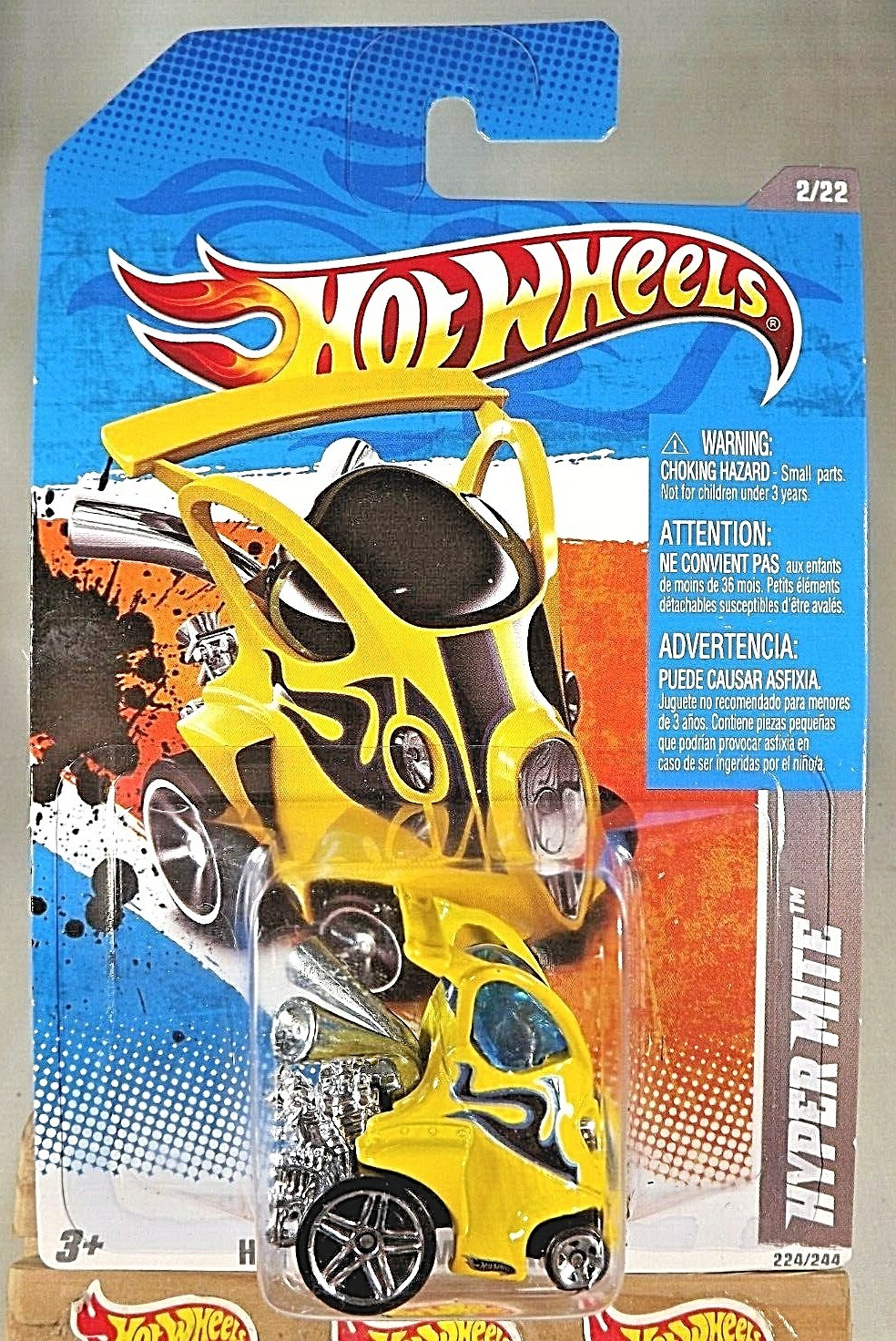2011 Hot Wheels #224 HW Video Game Heroes 2/22 HYPER MITE Yellow w/Pr5-MW Spokes