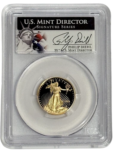 1994 W Diehl Signed $10 Proof Gold American Eagle 1/4 oz Coin PCGS PR 69 DCAM