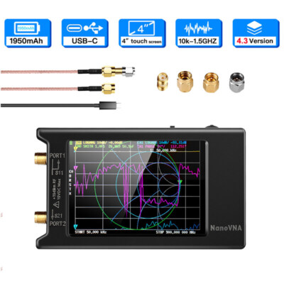10KHz -1.5GHz Vector Network Analyzer NanoVNA-H4 V4.3 Antenna Analyzer 1950mAh