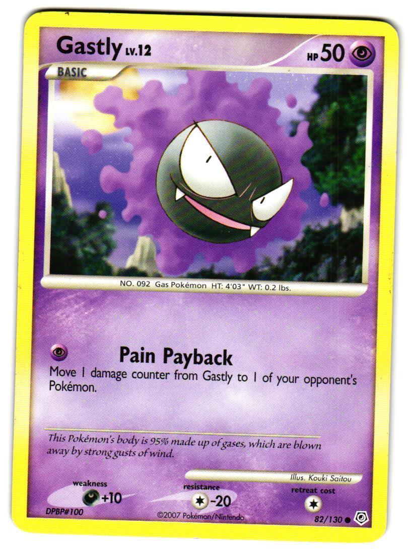 Pokemon Diamond and Pearl Gastly #82/130 LP Common