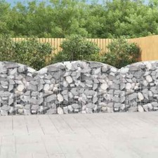 VidaXL Cesto Gabbione ad Arco 200x30x100/120 cm Ferro Zincato