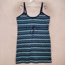 Teal Crochet Lace Womens Dress Chevron Sheer Cut Out Festival Mini Plus Size 1XT
