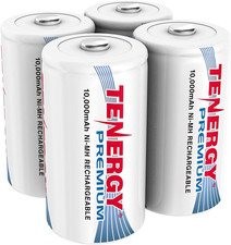 Combo: 4 Pcs Premium D Size Rechargeable Batteries High Capacity 10000Mah Nimh -