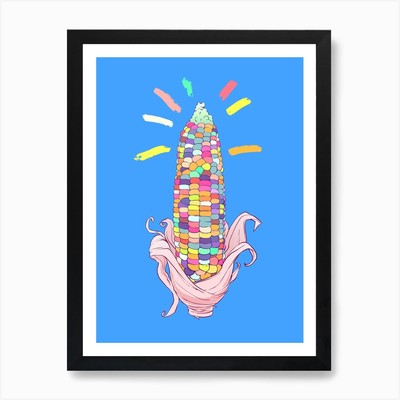 Regenbogen Mais Kunstdruck gerahmt Wandbild Poster Leinwanddruck Bild