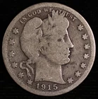 Barber Silver Quarter. 1915 S. Very Good. Lot # JRRC-9026-01