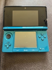 Nintendo 3DS (Aqua Blue) W/Charger No Stylus Cleaned Tested Works Perfectly