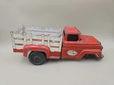 RED / WHITE HUBLEY MIGHTY METAL RACK SIDE PICKUP TRUCK, Front Strut Missing READ