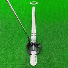 Golf Putting Alignment Rail, Alloy Steel Putting Trainer, 35x1.6 Inch