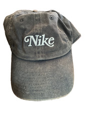 NIKE BLACK FABRIC WASHED ADJUSTABLE CAP S/M