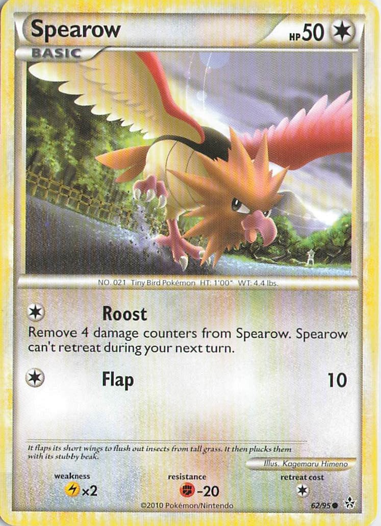 Spearow 62/95 Common HGSS Unleashed Pokemon Near Mint (L1)