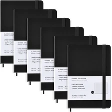 Coopay 6 Pack Pocket Notebook Journals Bulk, 3.5" x 5.5", 160 Lined Pages, A6...