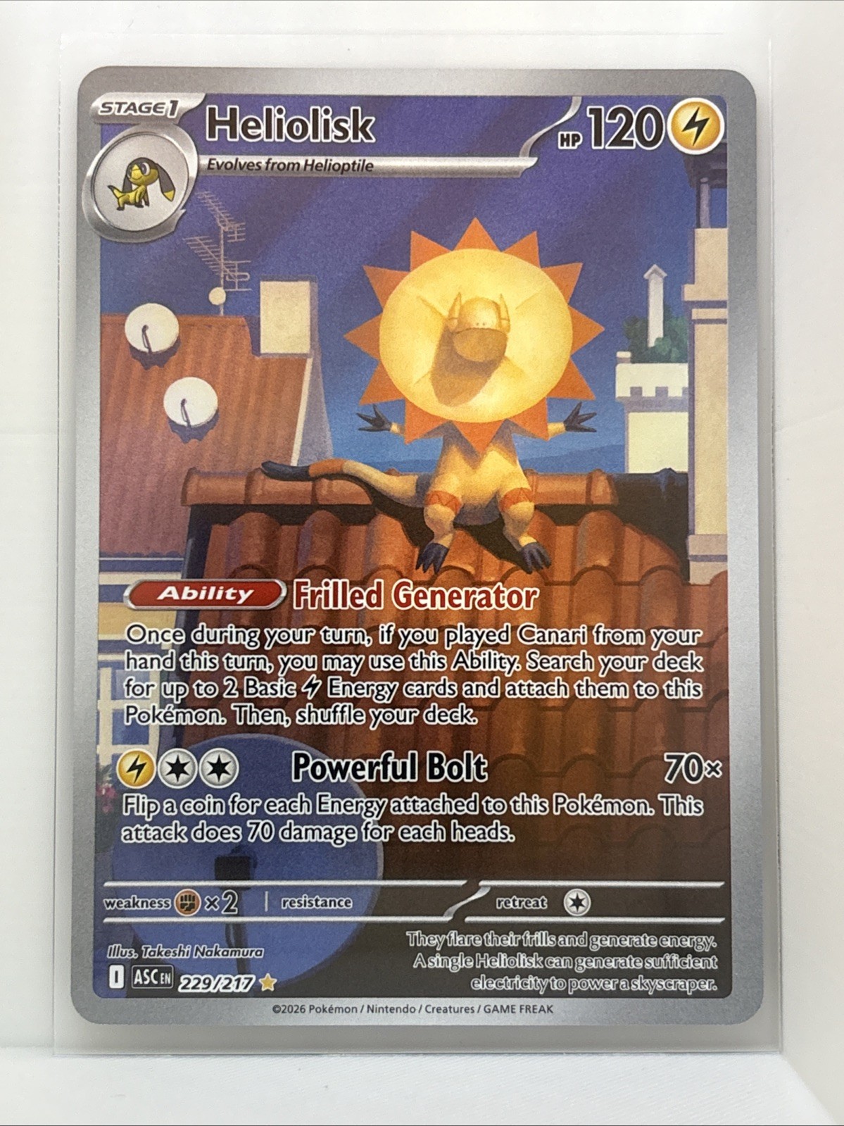 Pokemon TCG Heliolisk 229/217 Ascended Heroes NM
