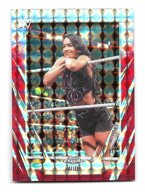 2026 Topps Chrome WWE - #105 - AJ Lee Red Geometric Refractor #1/5 (Black Widow)