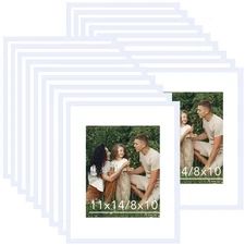 18 Packs 11x14 Picture Frames, Display 8x10 with Mat or 11x14 Without Mat, Ga...