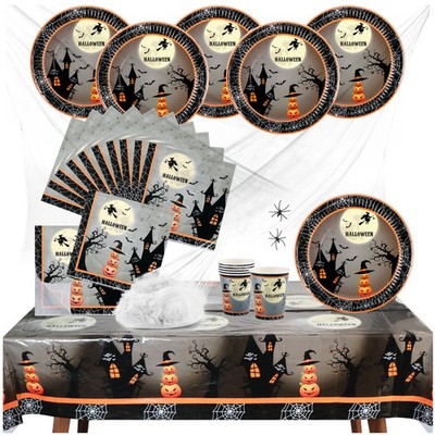 26-teiliges Halloween Tischset - Deko-Set für Halloween, Party und Geburtstag