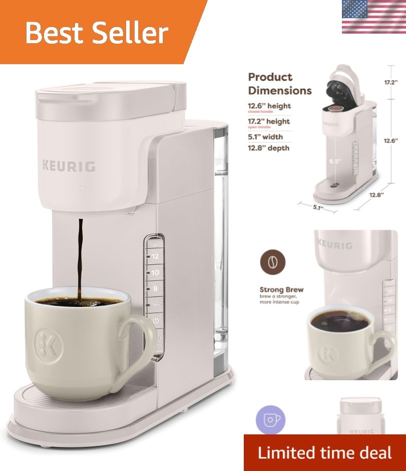 K-Express Single Serve K-Cup Pod Coffee Maker, 3 Brew Sizes, Strong Button Fe...