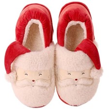 Christmas Slippers for Women Men 7.5-8 Women/6.5-7 Men Santa Claus warp Heel 
